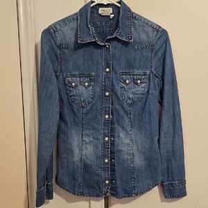Denim Button-Up Shirt
